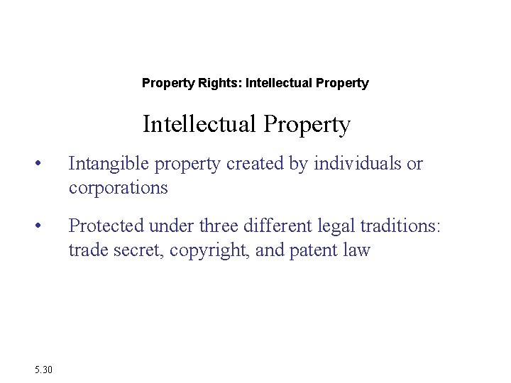 The Moral Dimensions of Information Systems Property Rights: Intellectual Property • Intangible property created The Moral Dimensions of Information Systems Property Rights: Intellectual Property • Intangible property created