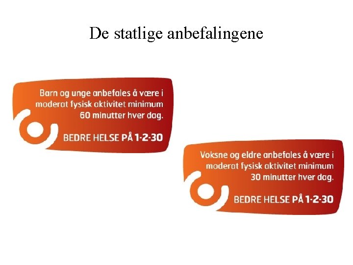 De statlige anbefalingene 