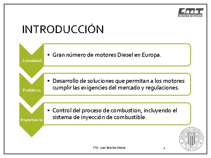 INTRODUCCIÓN Actualidad Problema Importancia • Gran número de motores Diesel en Europa. • Desarrollo INTRODUCCIÓN Actualidad Problema Importancia • Gran número de motores Diesel en Europa. • Desarrollo