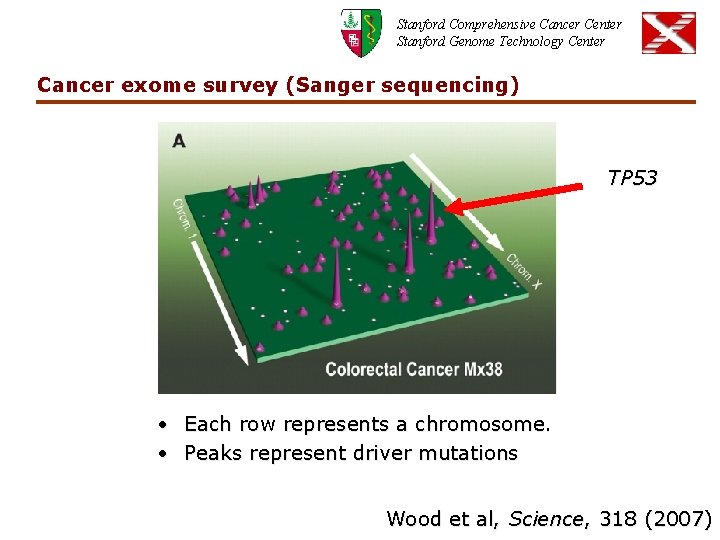 Stanford Comprehensive Cancer Center Stanford Genome Technology Center Cancer exome survey (Sanger sequencing) TP