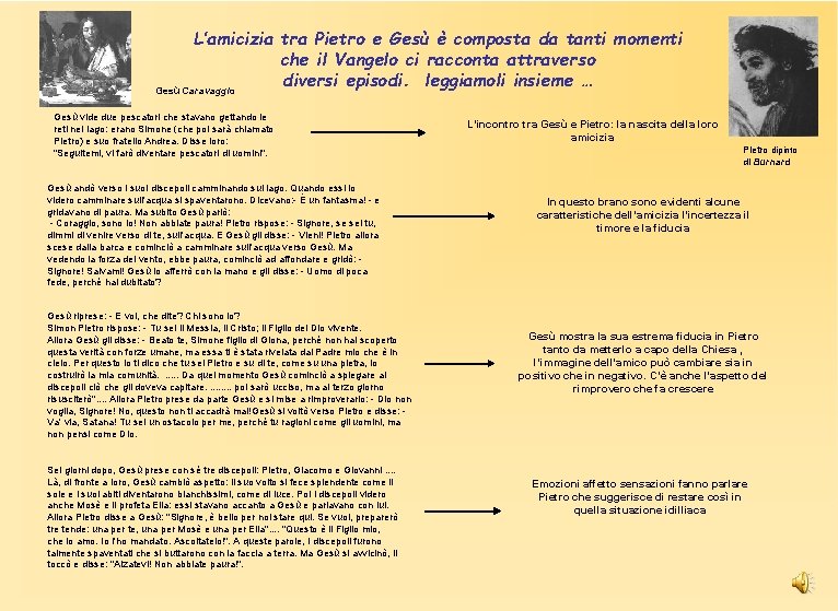 L’amicizia tra Pietro e Gesù è composta da tanti momenti che il Vangelo ci