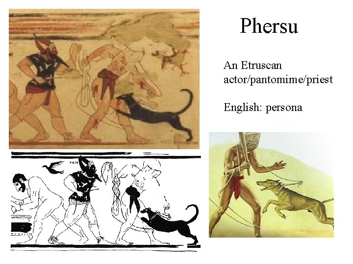 Phersu An Etruscan actor/pantomime/priest English: persona 