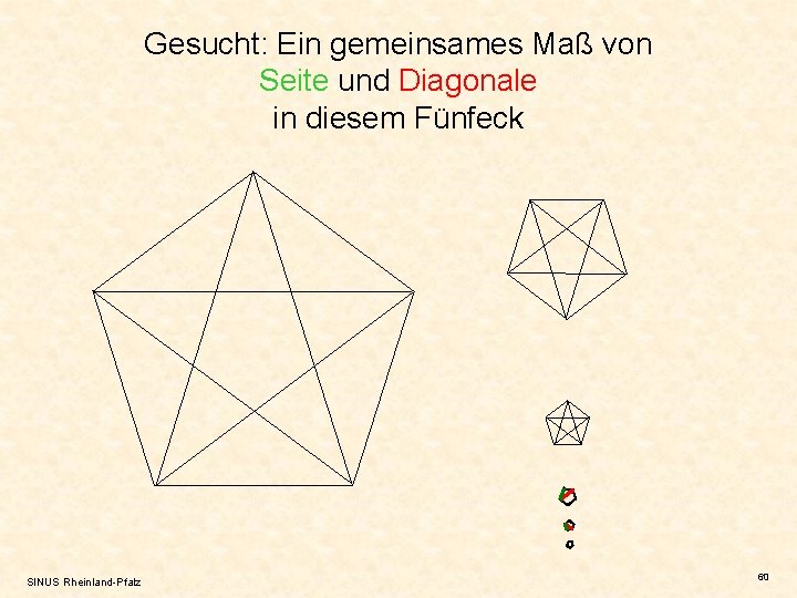 Gesucht: Ein gemeinsames Maß von Seite und Diagonale in diesem Fünfeck SINUS Rheinland-Pfalz 60