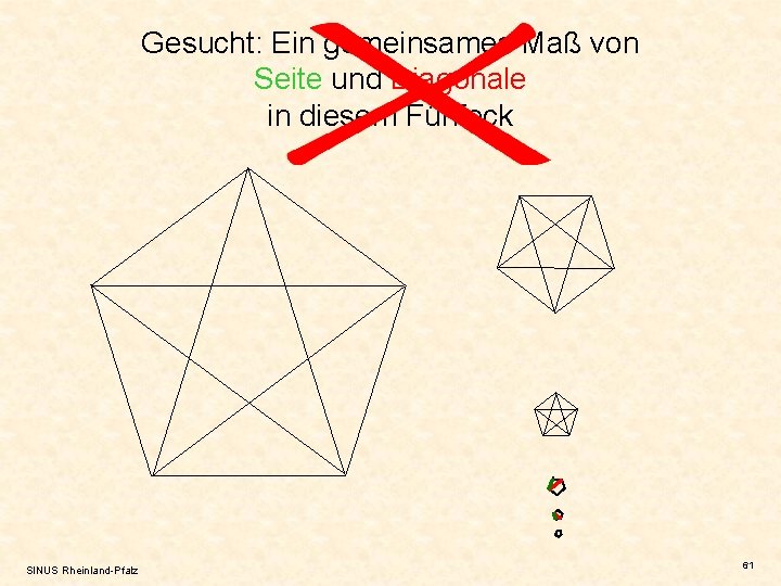 Gesucht: Ein gemeinsames Maß von Seite und Diagonale in diesem Fünfeck SINUS Rheinland-Pfalz 61