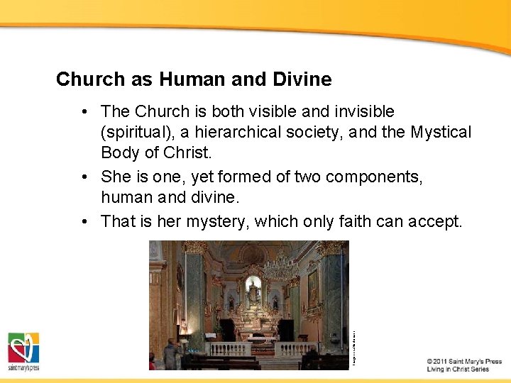 Church as Human and Divine Image in public domain • The Church is both