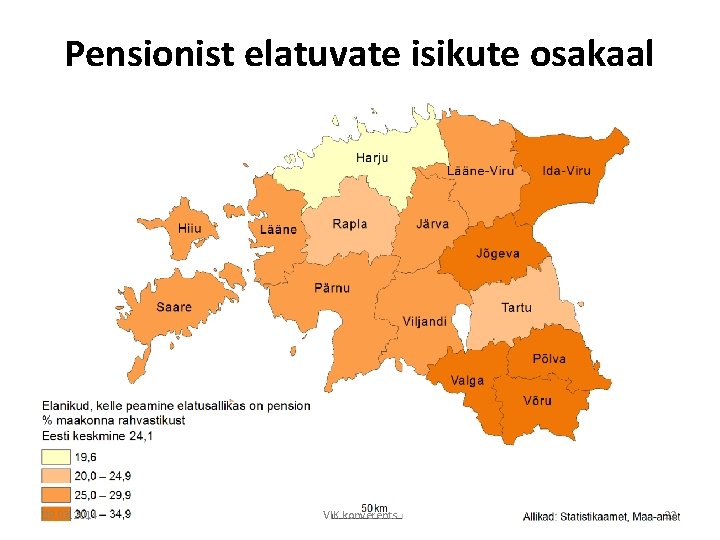 Pensionist elatuvate isikute osakaal 29. 03. 2014 VIK konverents 22 