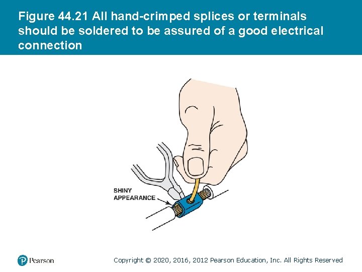 Figure 44. 21 All hand-crimped splices or terminals should be soldered to be assured