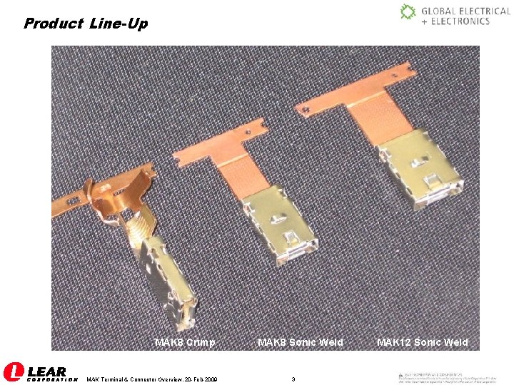 Product Line-Up MAK 8 Crimp MAK Terminal & Connector Overview, 20 -Feb-2009 MAK 8