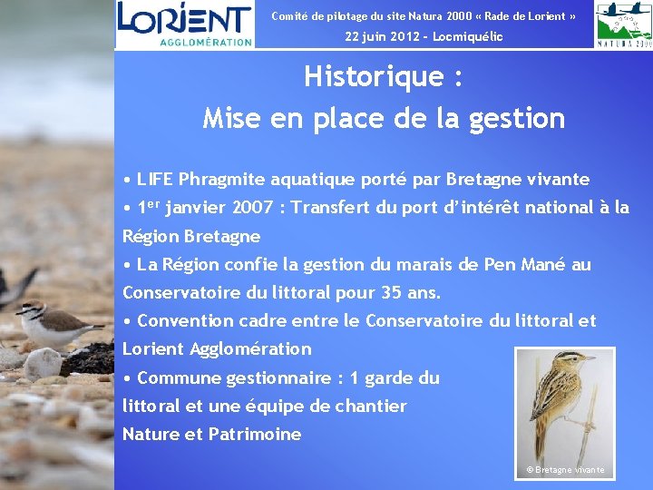 Comité de pilotage du site Natura 2000 « Rade de Lorient » 22 juin