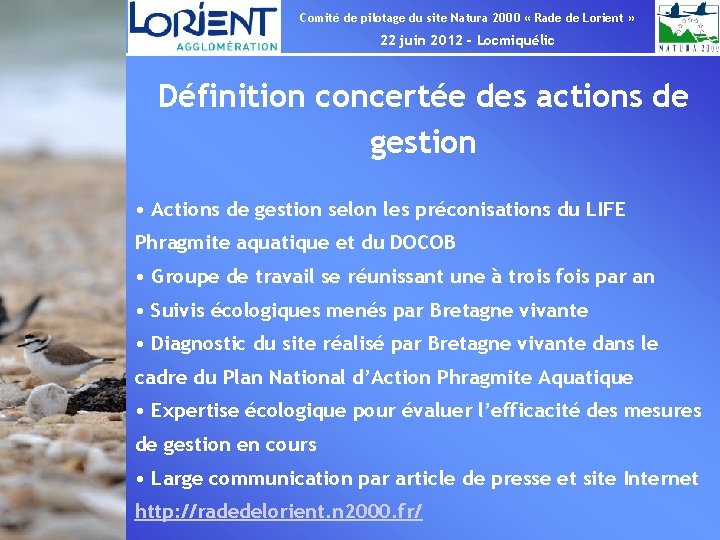 Comité de pilotage du site Natura 2000 « Rade de Lorient » 22 juin