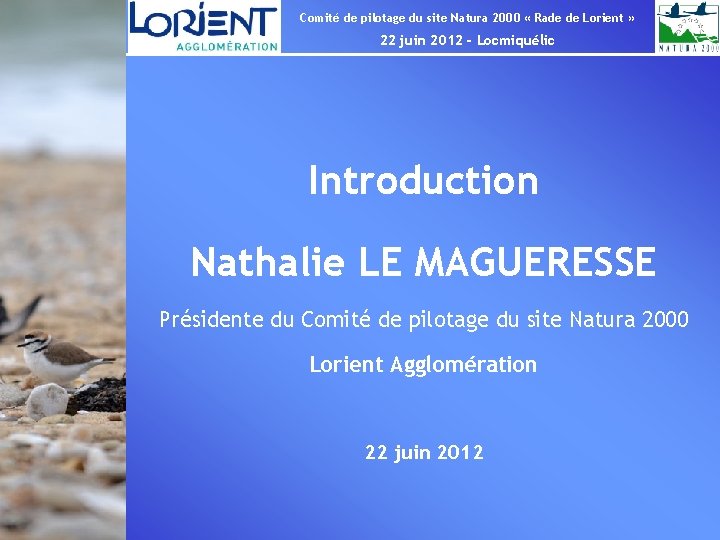 Comité de pilotage du site Natura 2000 « Rade de Lorient » 22 juin