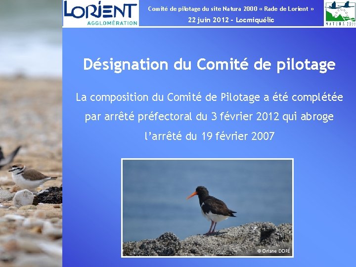 Comité de pilotage du site Natura 2000 « Rade de Lorient » 22 juin