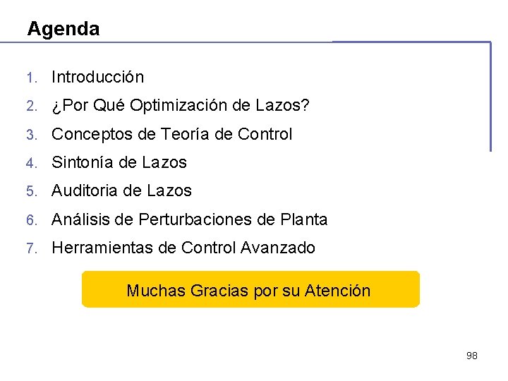 Agenda 1. Introducción 2. ¿Por Qué Optimización de Lazos? 3. Conceptos de Teoría de Agenda 1. Introducción 2. ¿Por Qué Optimización de Lazos? 3. Conceptos de Teoría de