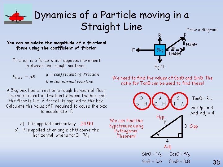 Dynamics of a Particle moving in a Straight Line Draw a diagram R You Dynamics of a Particle moving in a Straight Line Draw a diagram R You