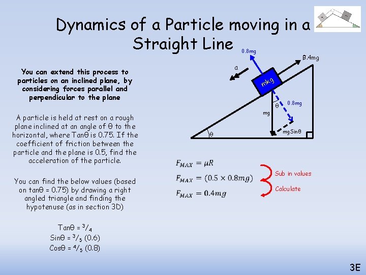 Dynamics of a Particle moving in a Straight Line 0. 8 mg a You Dynamics of a Particle moving in a Straight Line 0. 8 mg a You