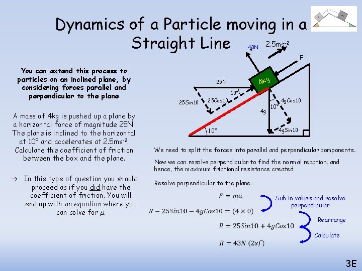 Dynamics of a Particle moving in a 2. 5 ms Straight Line -2 43 Dynamics of a Particle moving in a 2. 5 ms Straight Line -2 43