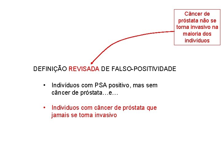 Câncer de próstata não se torna invasivo na maioria dos indivíduos DEFINIÇÃO REVISADA DE