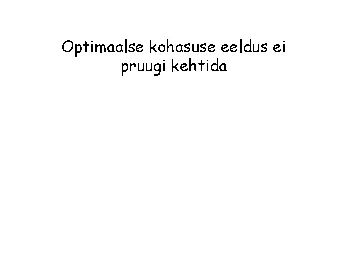 Optimaalse kohasuse eeldus ei pruugi kehtida 