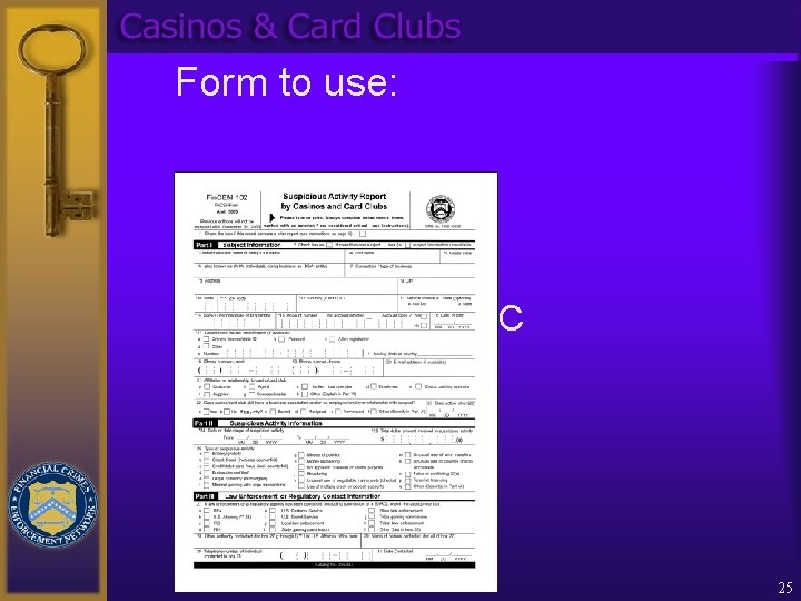 Form to use: ¨ Fin. CEN 102 SAR-C 25 