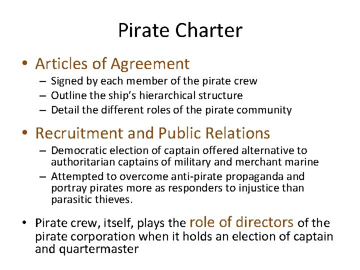 Pirate Charter • Articles of Agreement – Signed by each member of the pirate