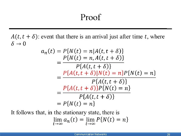 Proof • Communication Networks 28 