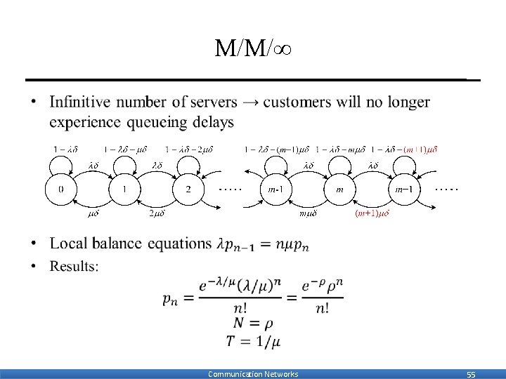 M/M/∞ • Communication Networks 55 