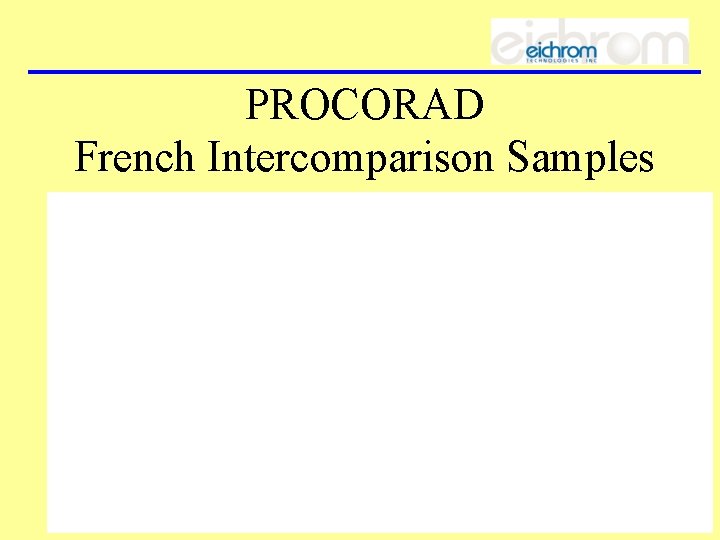 PROCORAD French Intercomparison Samples 