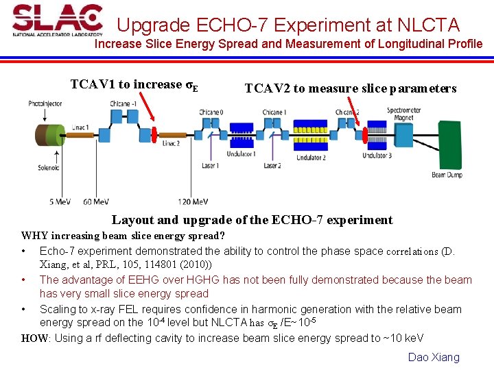 Upgrade ECHO-7 Experiment at NLCTA Increase Slice Energy Spread and Measurement of Longitudinal Profile