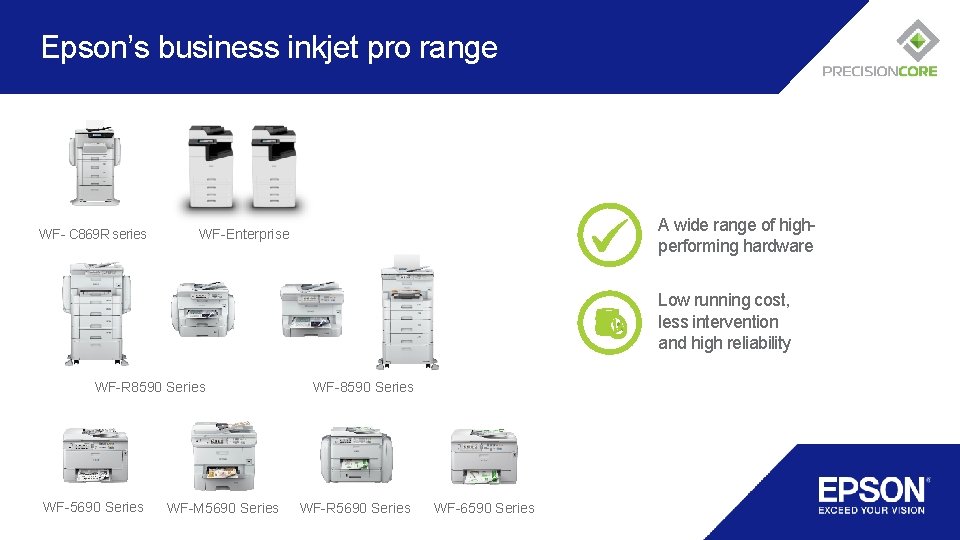 Epson’s business inkjet pro range WF- C 869 R series A wide range of Epson’s business inkjet pro range WF- C 869 R series A wide range of