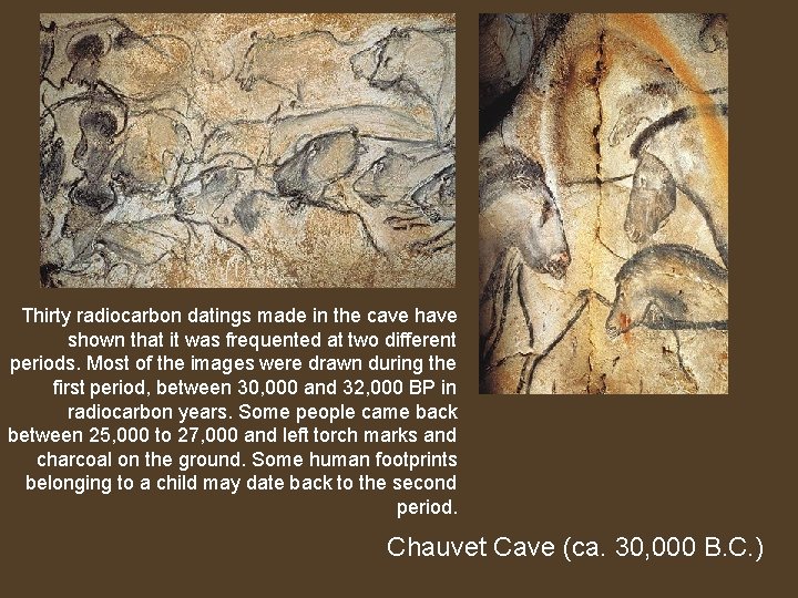 Thirty radiocarbon datings made in the cave have shown that it was frequented at