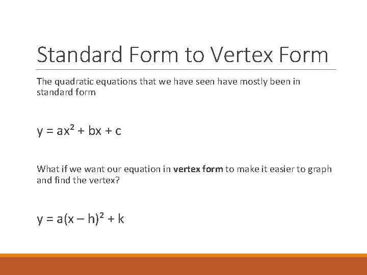 quadratic equation vertex form