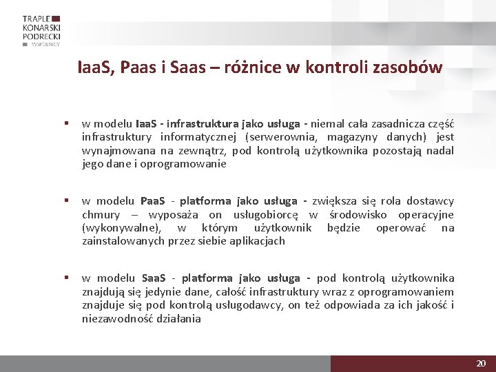 Iaa. S, Paas i Saas – różnice w kontroli zasobów § w modelu Iaa.