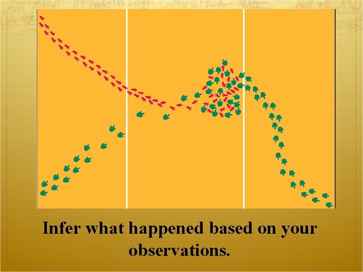 Infer what happened based on your observations. 