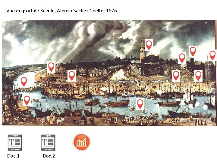 Vue du port de Séville, Alonso Sachez Coello, 1576 Doc. 1 Doc. 2 