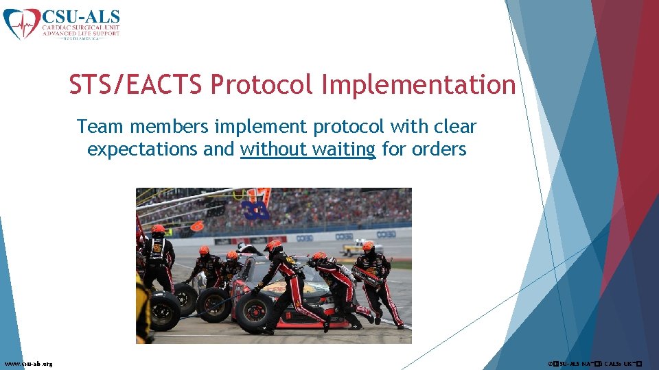 STS/EACTS Protocol Implementation Team members implement protocol with clear expectations and without waiting for