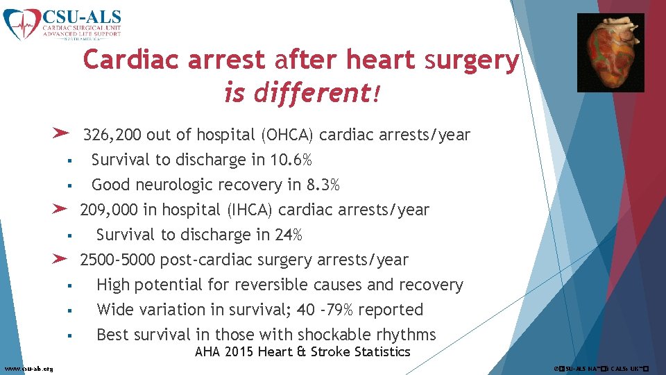Cardiac arrest after heart surgery is different! ➤ 326, 200 out of hospital (OHCA)