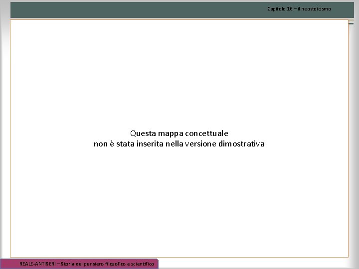 Capitolo 16 – il neostoicismo Questa mappa concettuale non è stata inserita nella versione Capitolo 16 – il neostoicismo Questa mappa concettuale non è stata inserita nella versione