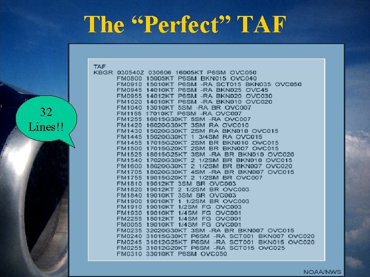 The “Perfect” TAF 32 Lines!! 