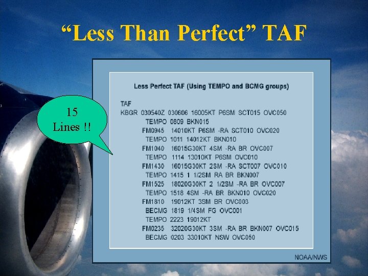 “Less Than Perfect” TAF 15 Lines !! 