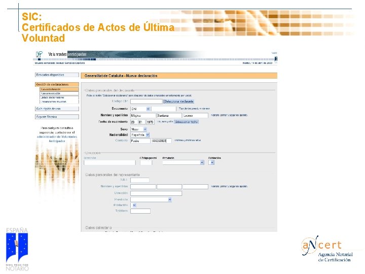 SIC: Certificados de Actos de Última Voluntad 16 SIC: Certificados de Actos de Última Voluntad 16