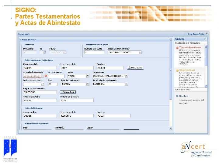 SIGNO: Partes Testamentarios y Actas de Abintestato 47 SIGNO: Partes Testamentarios y Actas de Abintestato 47