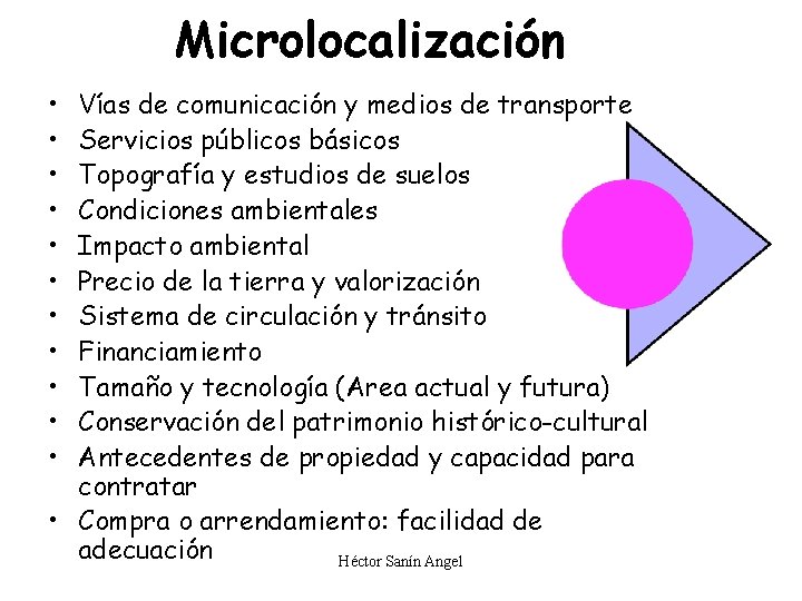 Microlocalización • • • Vías de comunicación y medios de transporte Servicios públicos básicos