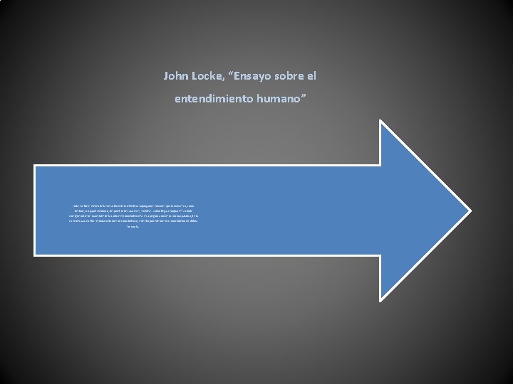 John Locke, “Ensayo sobre el entendimiento humano” Todas las ideas vienen de la sensación