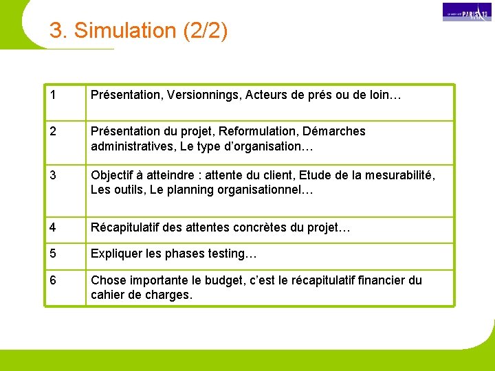 3. Simulation (2/2) 1 Présentation, Versionnings, Acteurs de prés ou de loin… 2 Présentation