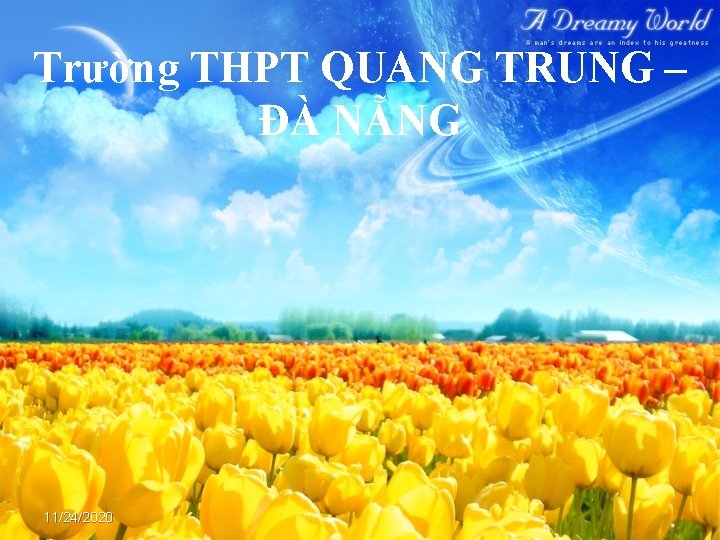 Trường THPT QUANG TRUNG – ĐÀ NẴNG 11/24/2020 