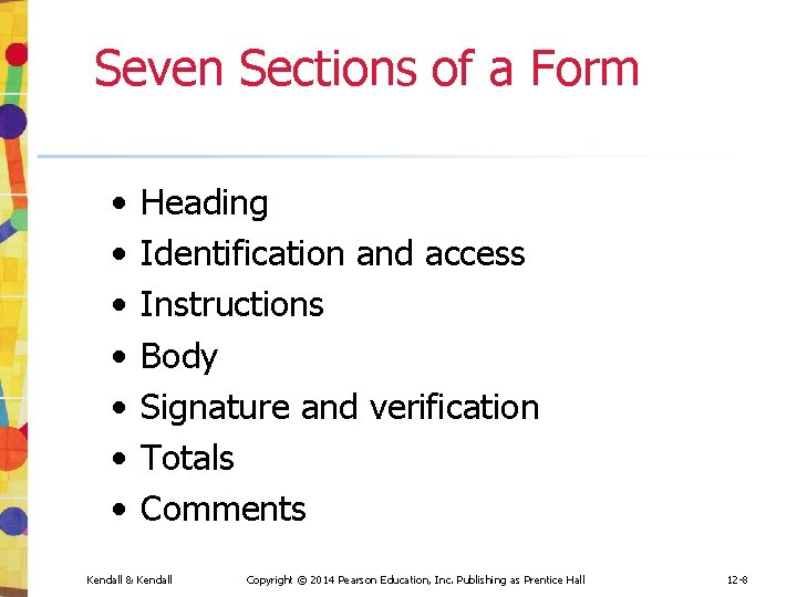 Seven Sections of a Form • • Heading Identification and access Instructions Body Signature Seven Sections of a Form • • Heading Identification and access Instructions Body Signature
