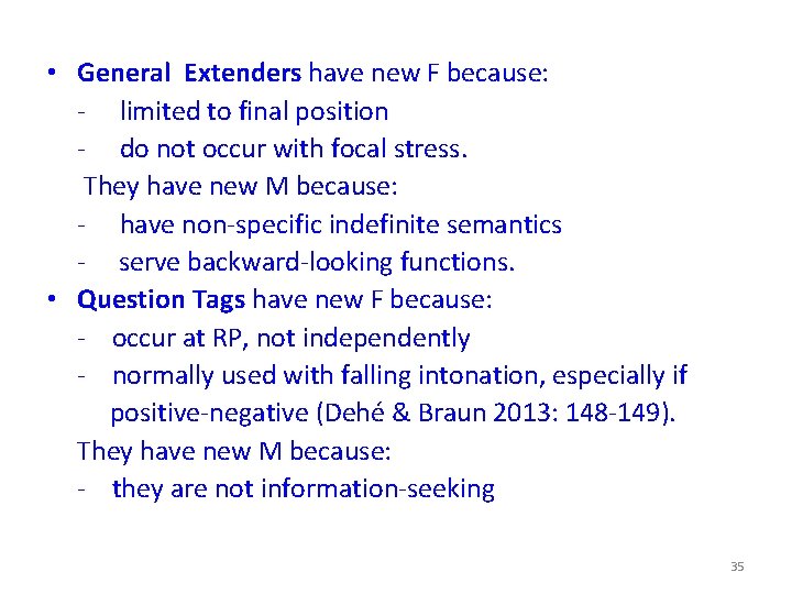  • General Extenders have new F because: - limited to final position -