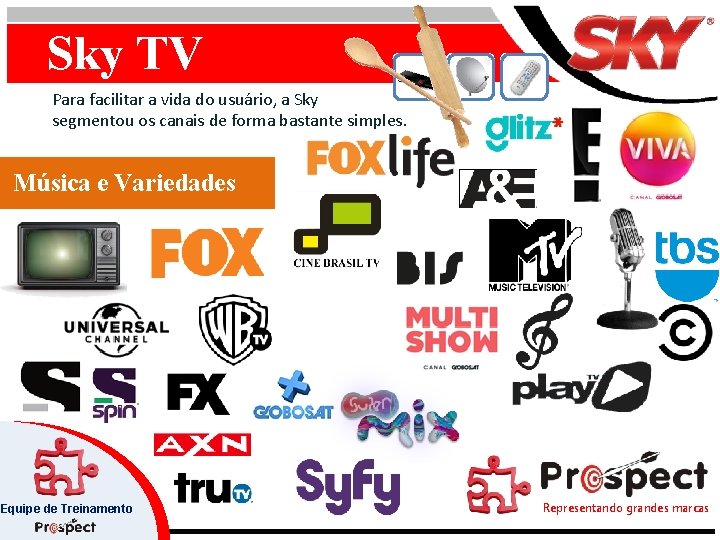 Sky TV Para facilitar a vida do usuário, a Sky segmentou os canais de