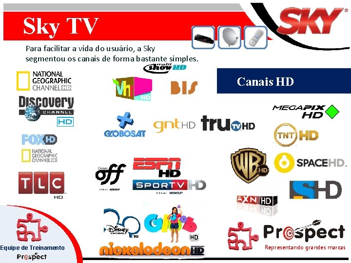 Sky TV Para facilitar a vida do usuário, a Sky segmentou os canais de