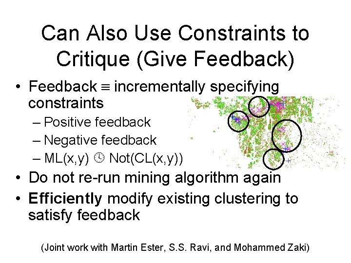 Can Also Use Constraints to Critique (Give Feedback) • Feedback incrementally specifying constraints –